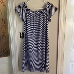 Vineyard Vines Off the Shoulder Striped Jersey Dress